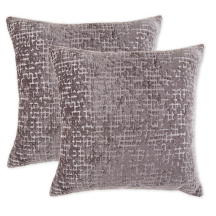 Uneven Stripe Jaquard Square Throw Pillow in Grey (Set of 2) | Bed Bath & Beyond