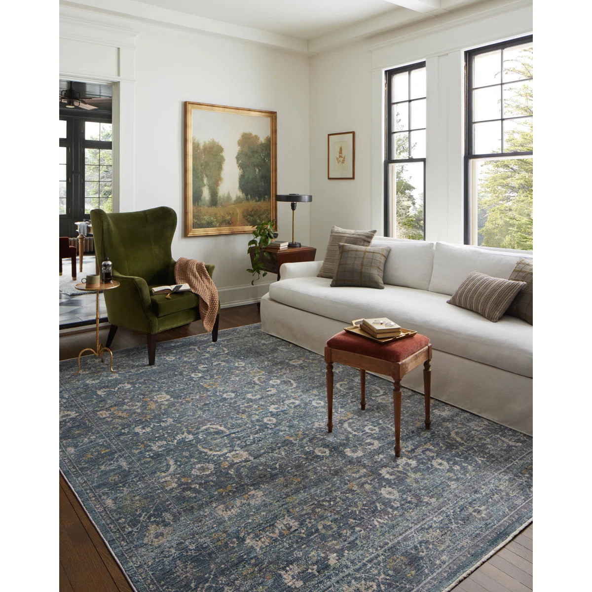 Jean Stoffer x Loloi Bradbury Ocean / Gold Area Rug | Wayfair North America