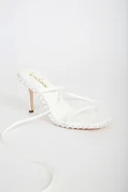 Marqo White Rhinestone Lace-Up High Heel Sandals | Lulus (US)