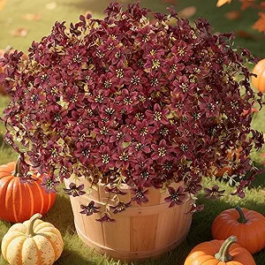 SHareconn 40 Bundles Artificial Fall Mums Flowers for Outdoors Decoration, Fake Silk Daisy Realis... | Amazon (US)