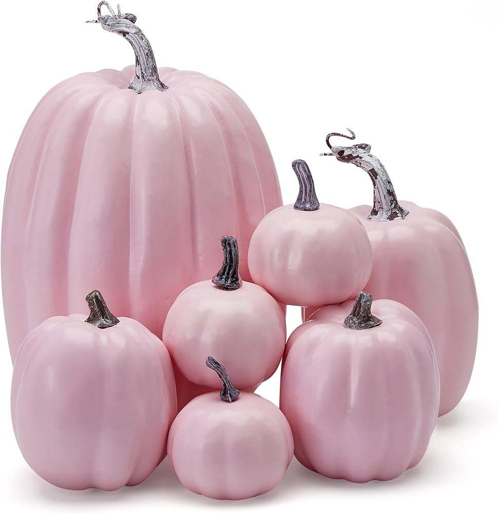 Suity 7Pcs Assorted Artificial Pumpkins, Lifelike Simulation Mixed Harvest Fall Orange Pumpkins F... | Amazon (CA)