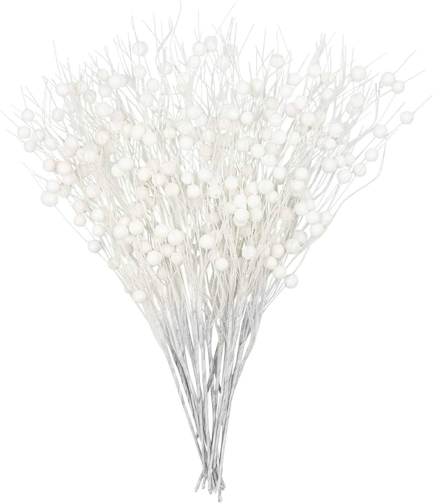 KI Store White Christmas Tree Picks Sprays Set of 20 Glittered Twigs Decor for Christmas Tree Dec... | Amazon (US)