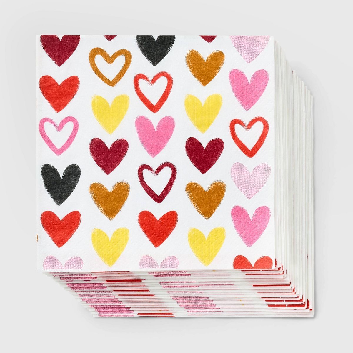 30ct Disposable Valentine Beverage Napkin Multi-hearts - Spritz™ | Target