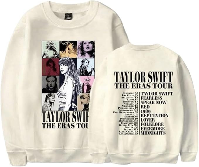 Women's taytay Sweatshirt Casual Long Sleeved Round Neck Taylor Printing Loose Plush Pullover | Amazon (US)