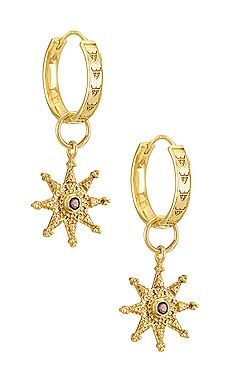 Mountain and Moon Star Charm Bambina Earrings in Garnet from Revolve.com | Revolve Clothing (Global)