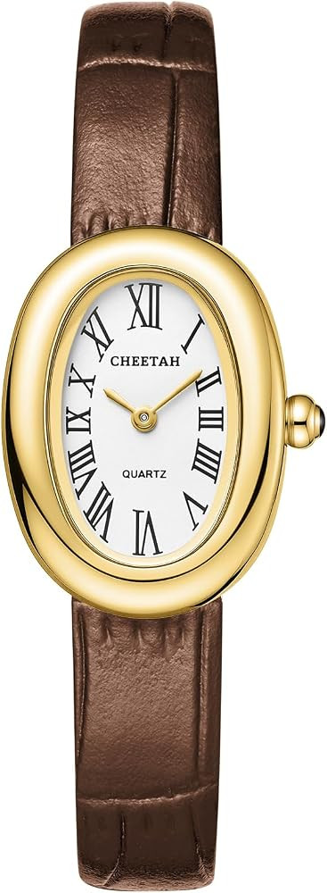 CHEETAH Women's Vintage Oval Leather Strap Watches | Amazon (US)