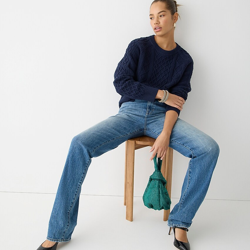 Cotton cable-knit sweater | J. Crew US