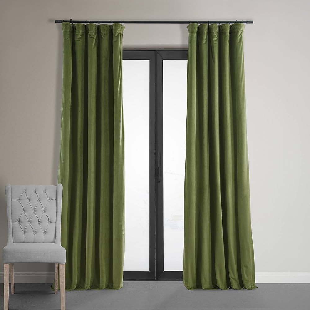 HPD Half Price Drapes Signature Velvet Thermal Blackout Curtains for Living Room 120 Inch Long (1... | Amazon (US)