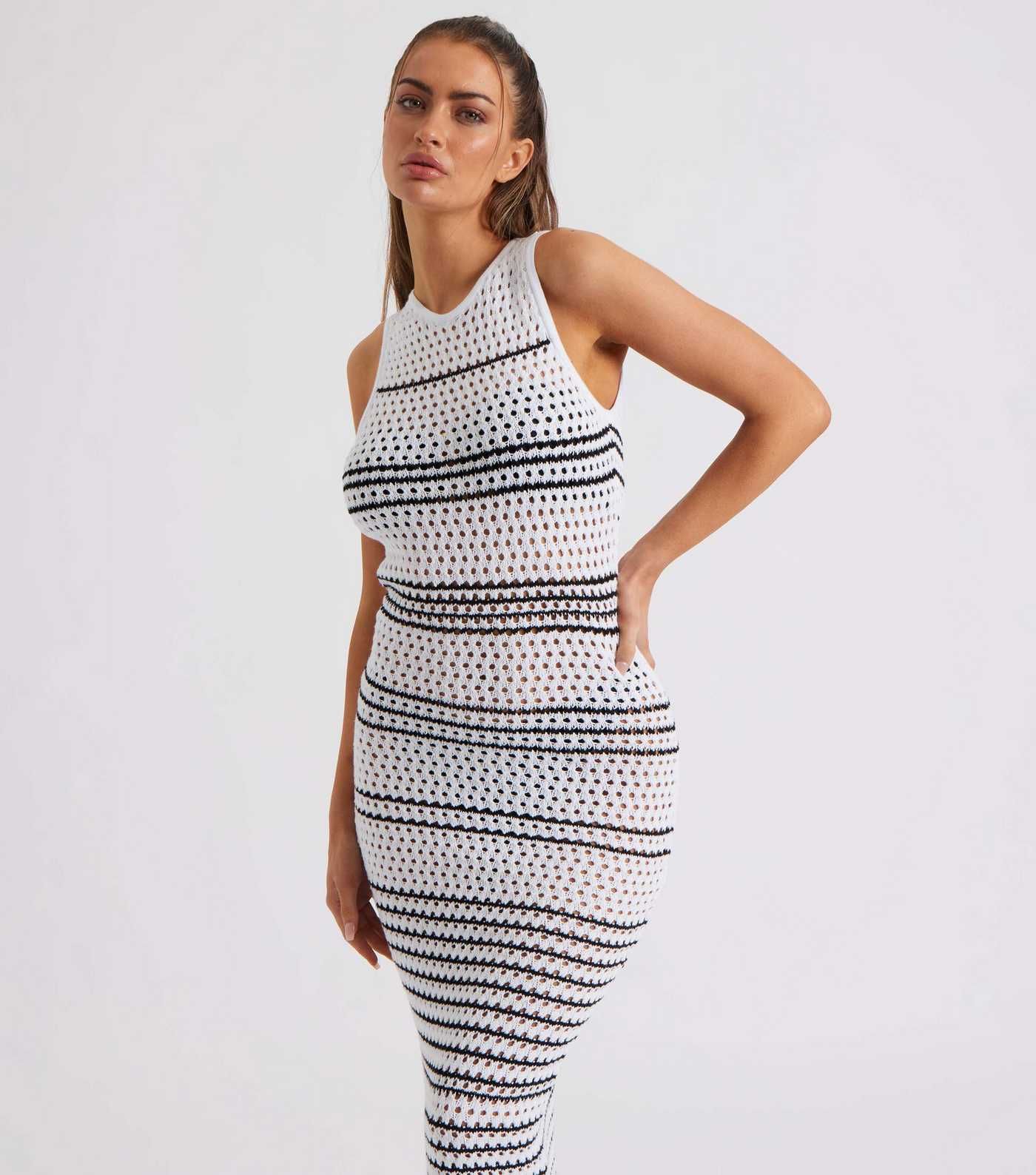 Urban Bliss White Stripe Pointelle Knit Midaxi Dress
						
						Add to Saved Items
						Remove... | New Look (UK)