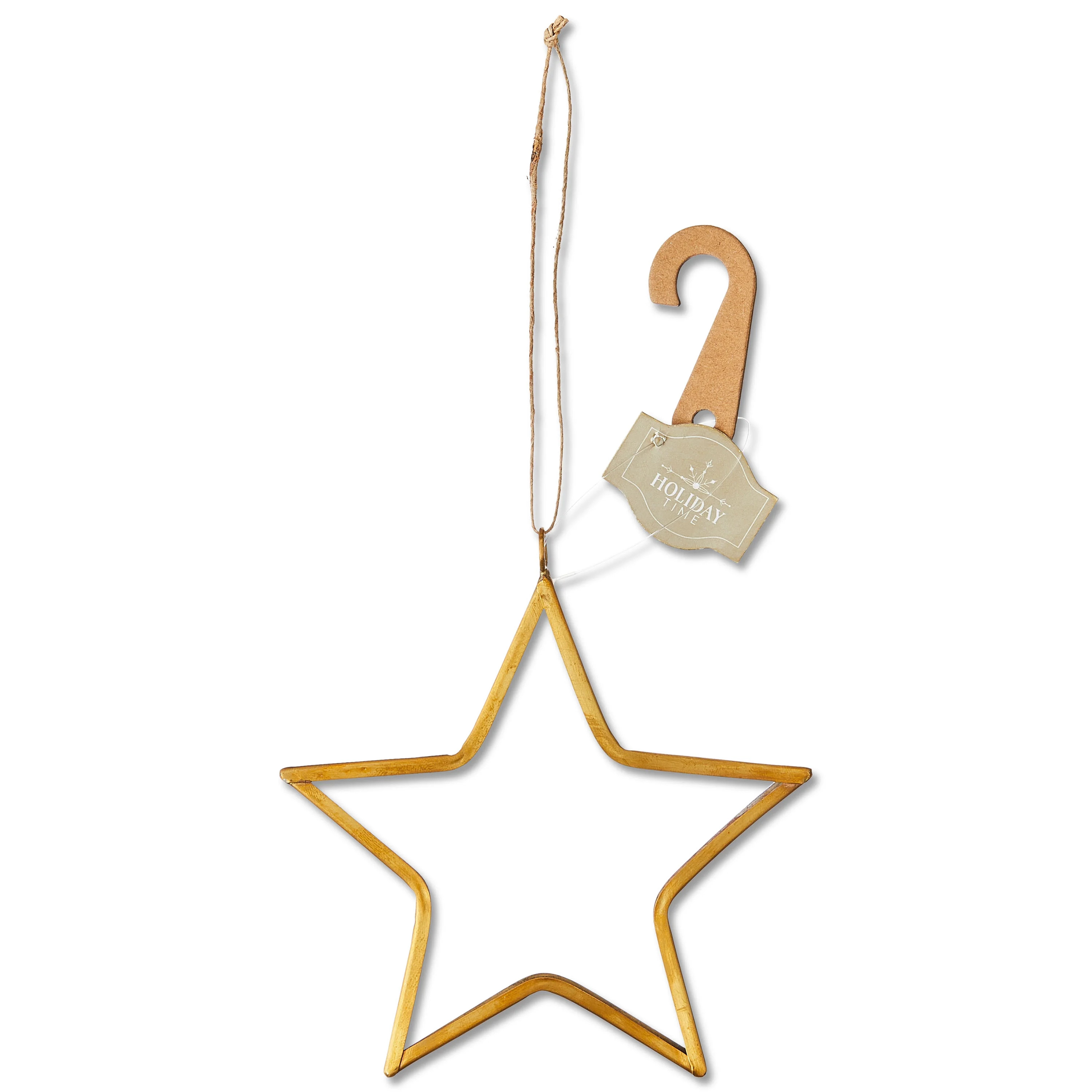Gold Glass with Brass Edge Star Christmas Ornament, 5", 8 Count, by Holiday Time | Walmart (US)
