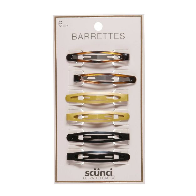 scunci Basics Snap Clip Barrettes - Blond/Tort/Black - 6pk | Target