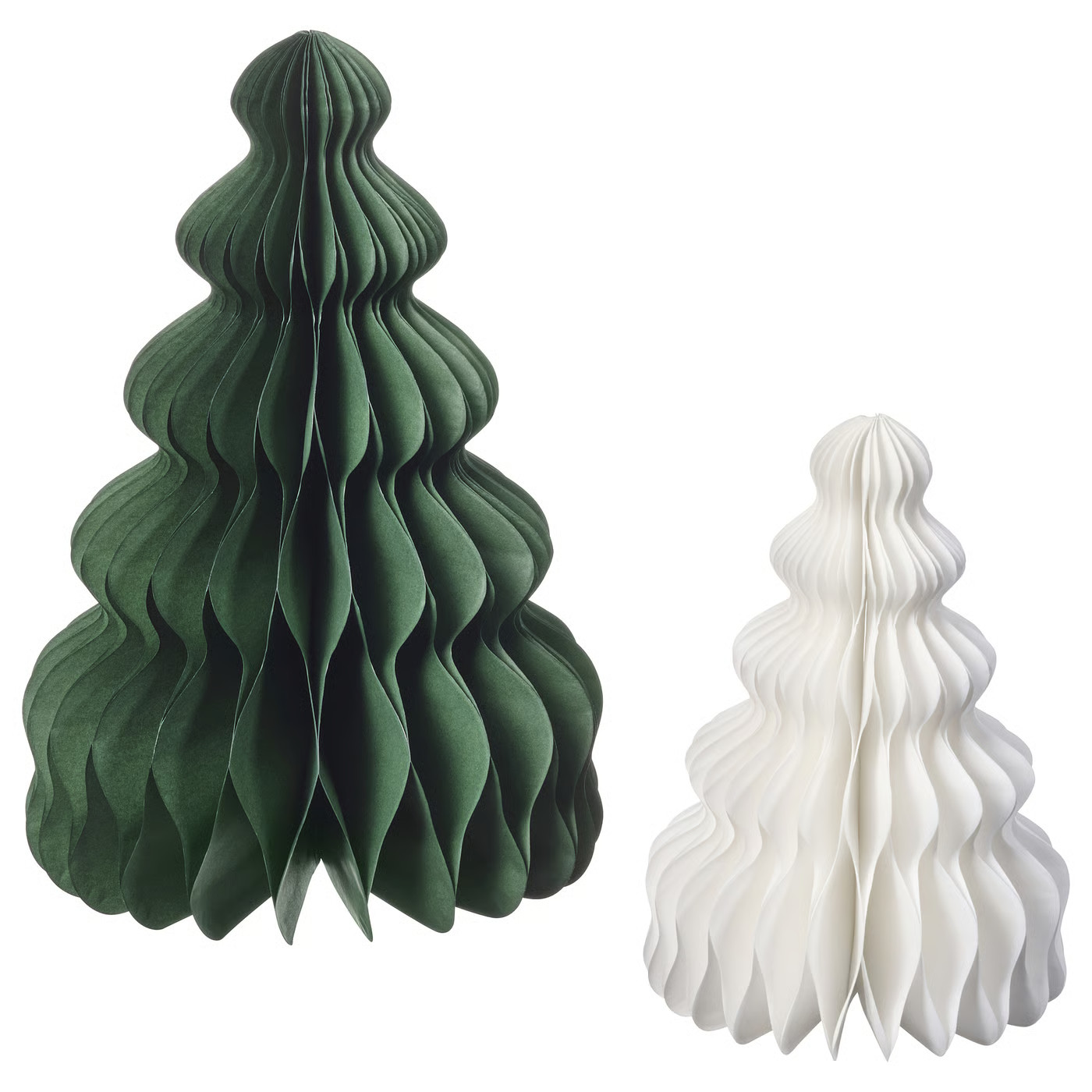 VINTERFINT Decoration, set of 2, Christmas tree shaped white/green | IKEA US