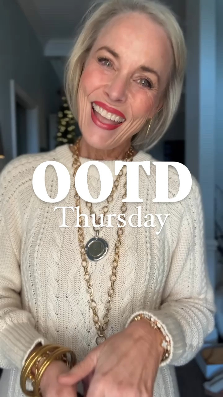 Thursday OOTD: This Anthropologie sweater dress is such a cozy and chic option for the winter. I’ve paired it with my favorite Jennifer Ponson jewelry to elevate the look—her pieces are timeless and go with everything.

Heads up: This dress is very low in stock and sizes are selling out fast, so I’ve linked a few similar options from other stores to help you recreate this outfit! I’m I. My true size medium  

✨ Jewelry lovers—use codes LAUREN10 & FREESHIP for 10% off + free shipping on all Jennifer Ponson Jewelry Designs. Perfect time to grab a few staples!

Which part of this outfit is your favorite? Let me know below!

#laurenoggsgee
#over50style 
#lookalike
#shopltk
#ltkover50
#ltkover40
#outfitinspo 
#lookforless
#getyourcolonoscopy

#LTKHoliday #LTKGiftGuide #LTKOver40