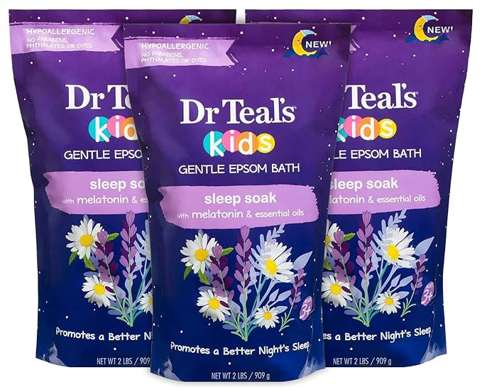 Dr Teal's Kids Epsom Salt Sleep Soak 3-Pack (6lbs Total) with Melatonin | Amazon (US)