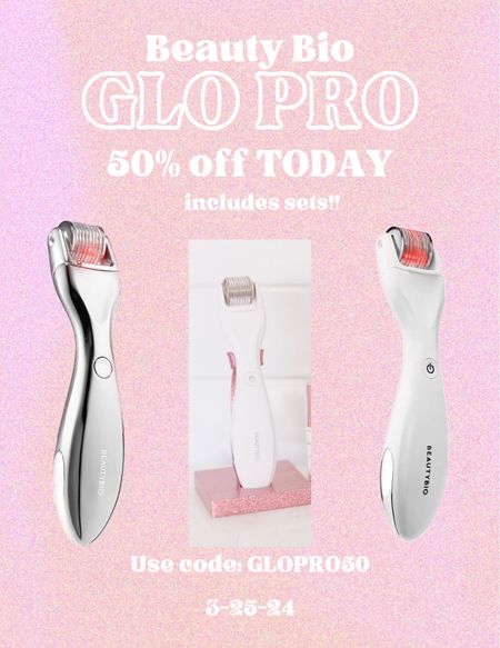 50% off all Glo Pro tools and sets TODAY ONLY (3-25) 
Code: GLOPRO50
Beauty Bio - At home microneedling 

#LTKsalealert #LTKbeauty