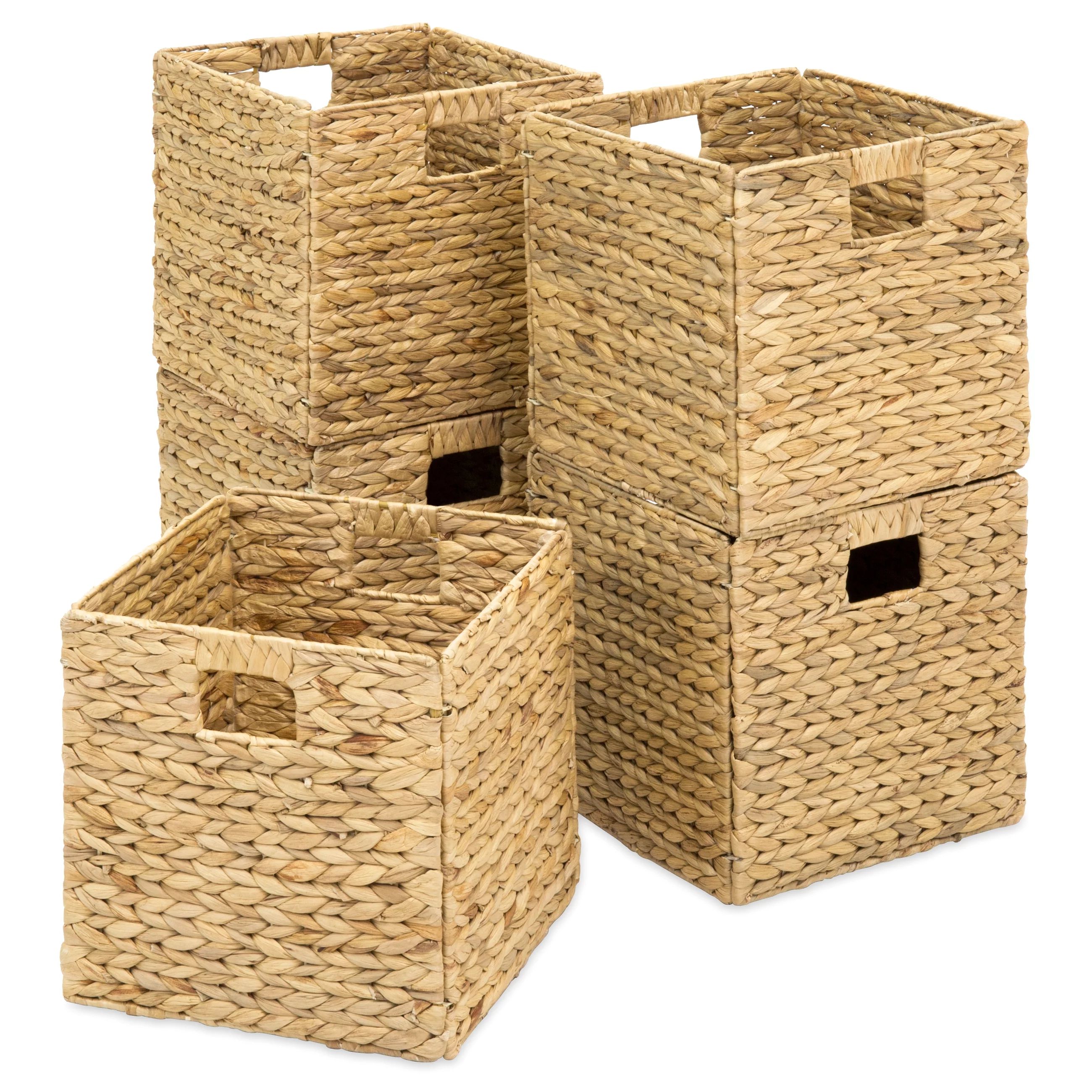 Best Choice Products Foldable Handmade Hyacinth Storage Baskets w/ Iron Wire Frame, Set of 5, Nat... | Walmart (US)