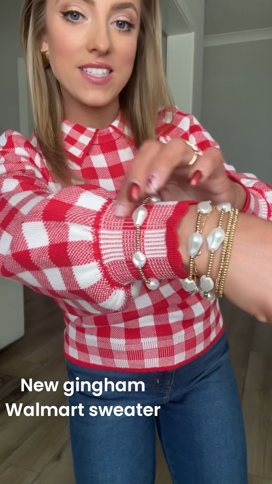 Walmart Gingham Sweater RESTOCKED ❤️✨

This Walmart gingham sweater is officially back in stock and it’s just as cute as you remember. The classic red and white gingham print gives it that timeless, cheerful look, while the scalloped trim details add the prettiest feminine touch. It’s soft, comfy, and the perfect statement sweater that still feels totally wearable for everyday.

Style it with jeans and sneakers for a casual look, or dress it up with a skirt or tailored pants for brunch, holidays, or festive days. Such a fun affordable Walmart fashion find that always sells out quickly.

✨ Restocked favorite
✨ Scalloped trim details
✨ Soft knit + flattering fit

#WalmartFashion #WalmartFinds #WalmartStyle #GinghamSweater #ScallopDetails #AffordableFashion #EverydayStyle #CasualChic #LTKFinds