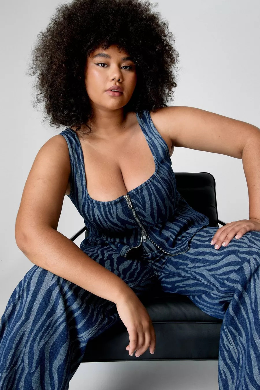 Plus Zebra Denim Top | Nasty Gal US