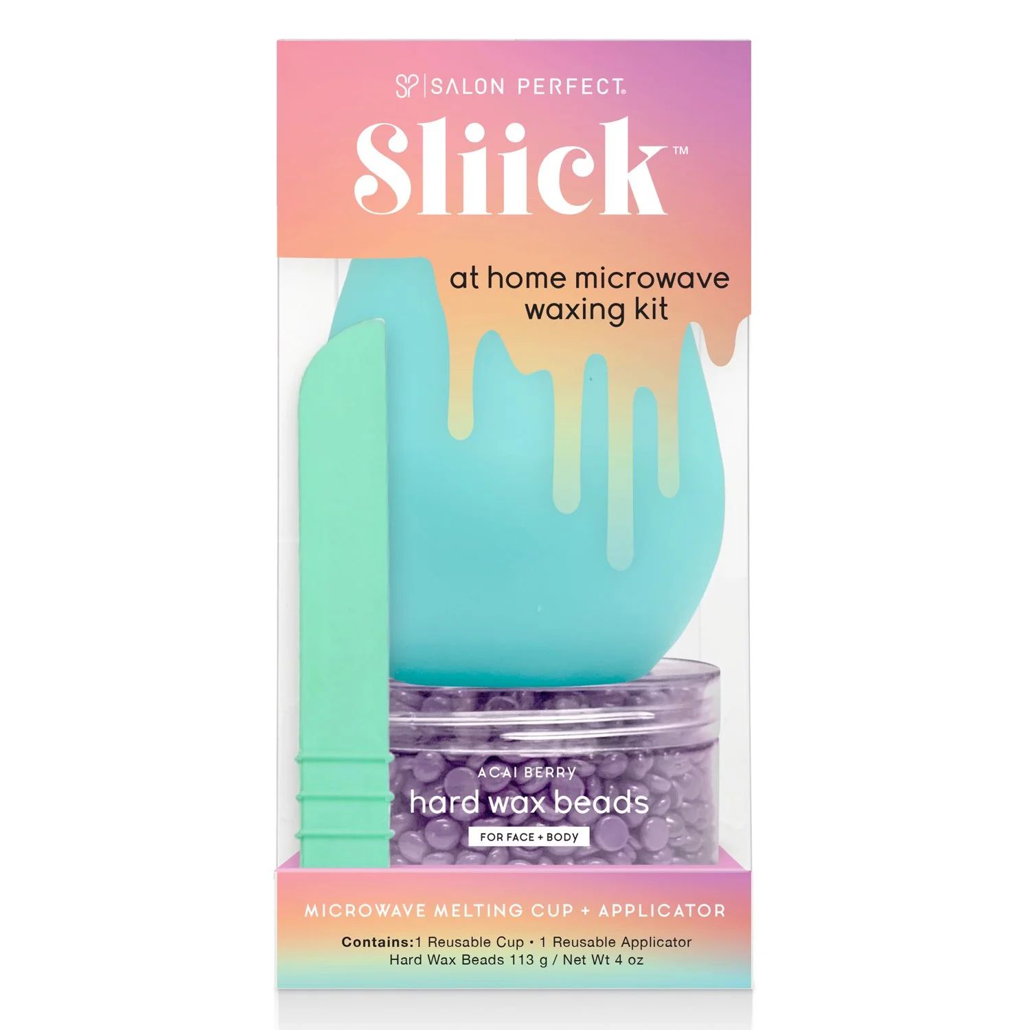 Sliick by Salon Perfect at Home Microwave Waxing Kit, Wax Beads Hair Removal, 4 oz, all Skin Type... | Walmart (US)