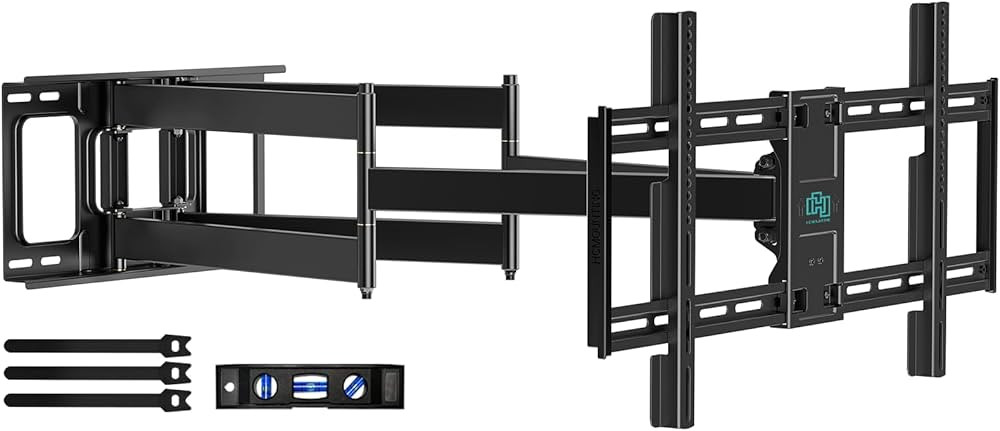 Heavy Duty Long Dual Arm TV Wall Mount Holds up to 179 lbs, Swivel and Tilt TV Mount with 40.9" E... | Amazon (US)
