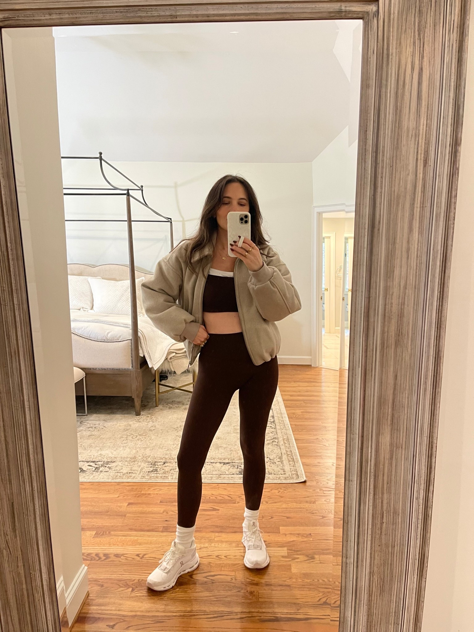 Workout outfit! On Cloud sneakers, Abercrombie YPB studioFLEX leggings and YPB studioFLEX double layer top. Plus my bauble bar custom jewelry I never take off. 

#LTKfitnessgoals #LTKootd