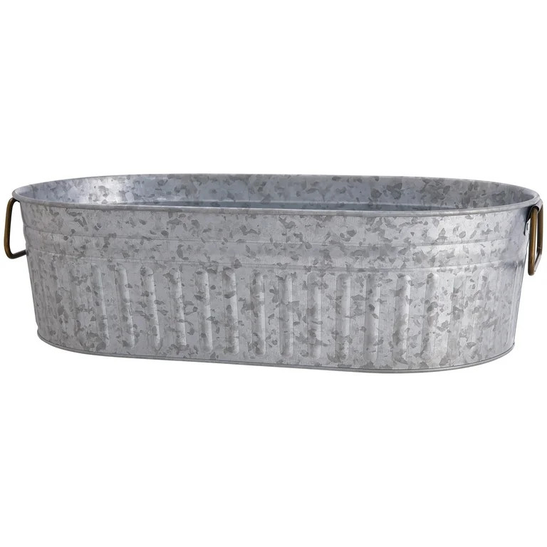 Better Homes & Gardens - BH28-056-099-21 Oval Galvanized Tub, 20.27" L x 11.22" W x 5.7" H - Walm... | Walmart (US)