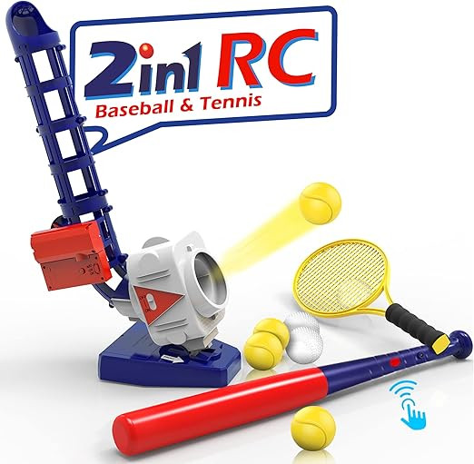 iPlay, iLearn 2 in 1 RC Baseball & Tennis Pitching Machine, Remote Control Bat, Automatic Pitcher... | Amazon (US)
