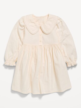 Long-Sleeve Collared Crinkled Dress for Toddler Girls | Old Navy (US)