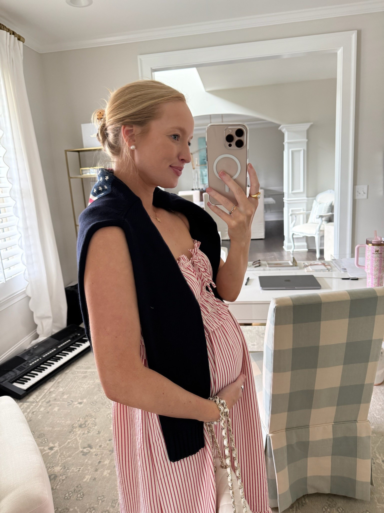 Memorial Day OOTD! This would also be super cute for 4th of July! Summer dresses // 4th of July outfits // Memorial Day outfits // red white and blue // bump friendly dresses // vacation dresses 

#LTKSummerEdit #LTKSeasonal #LTKBump