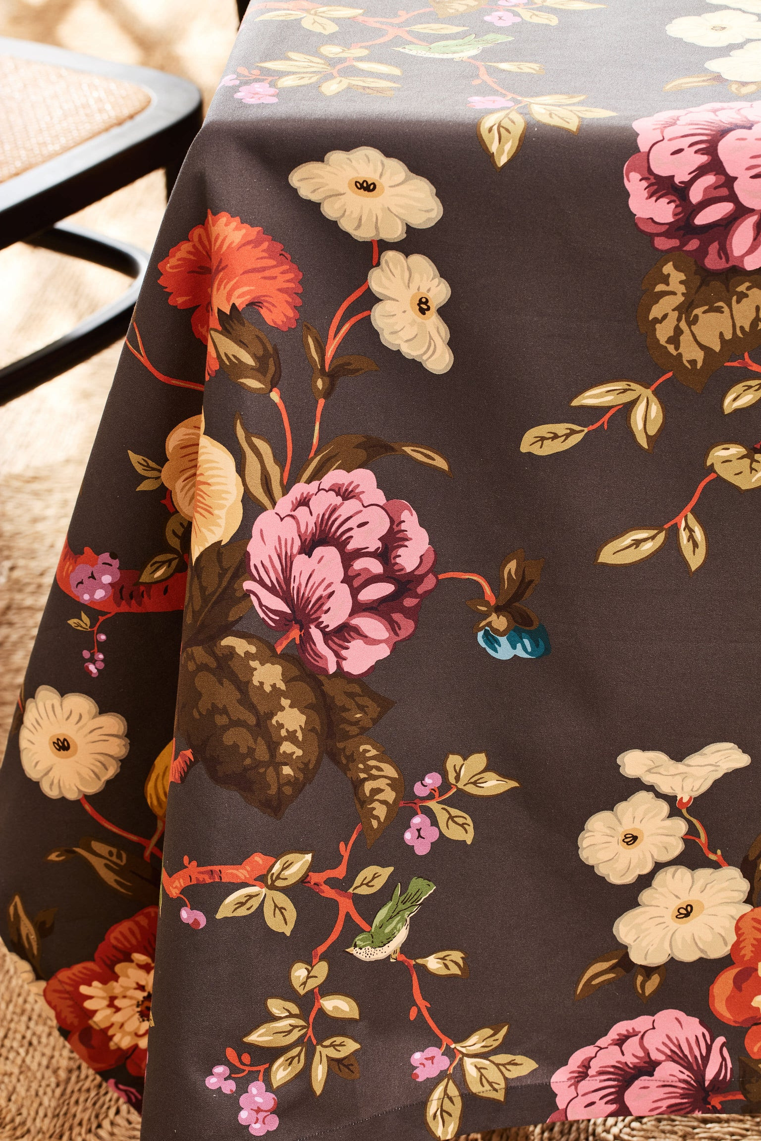 Black Verdant Floral Tablecloth | Tuckernuck (US)