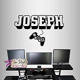 Wall Vinyl Decal Home Decor Art Sticker 3D Personalized Name Boy Girl Gamer Controller Video Game St | Amazon (US)