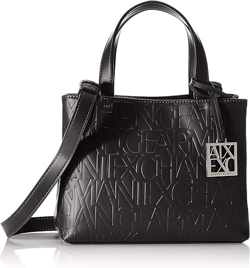 Armani Exchange Women's Small Logo All Over Debossed Open Shopping Bag Satchel, One Size | Amazon (UK)