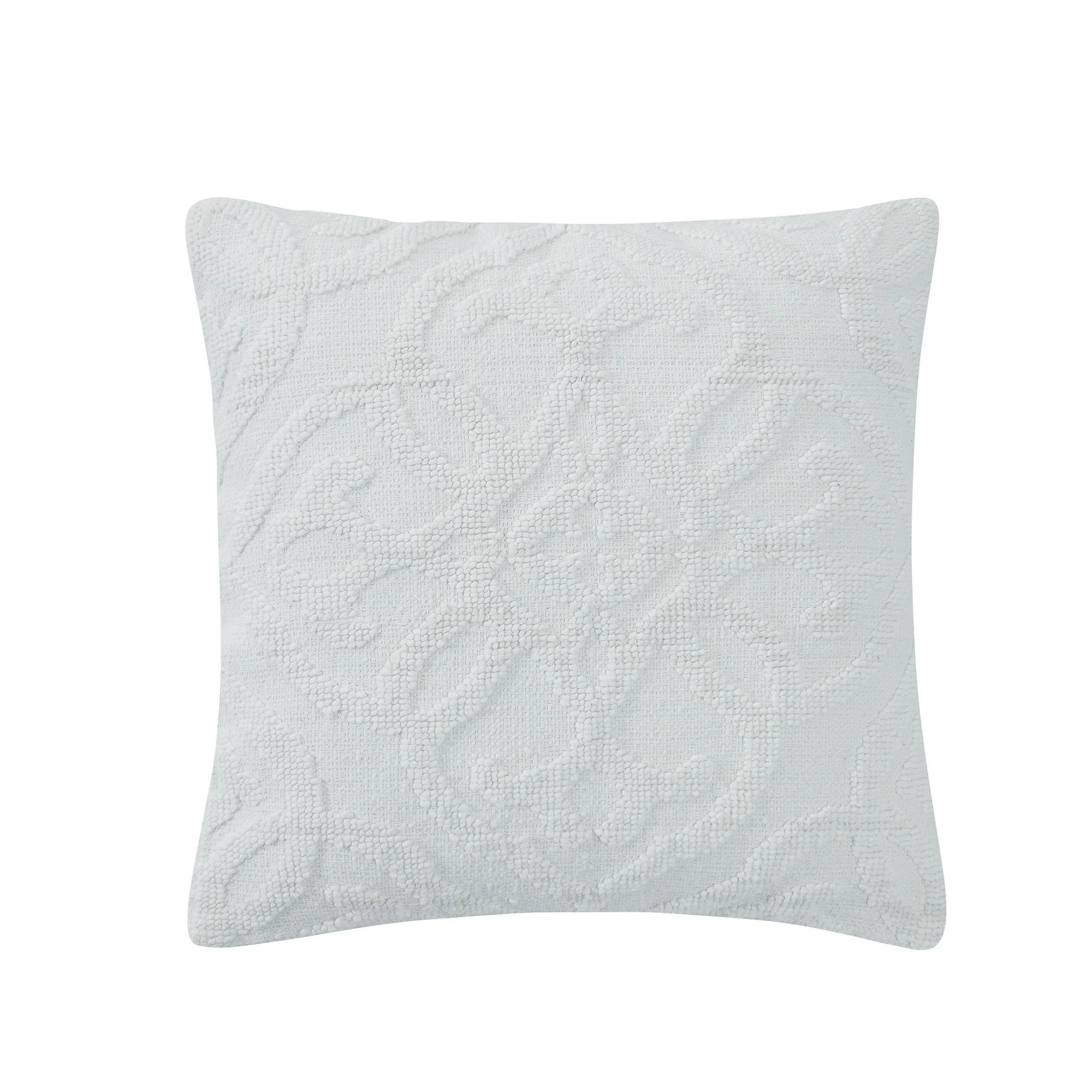 My Texas House Addison Woven Cotton Square Decorative Pillow Cover, 20" x 20", Bright White, 1 Pi... | Walmart (US)