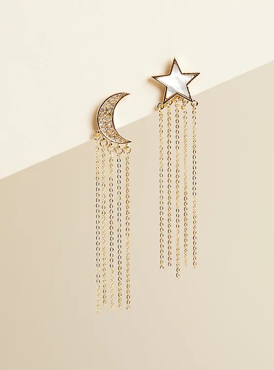 Moon and Star Mismatched Earrings. | Torrid (US & Canada)