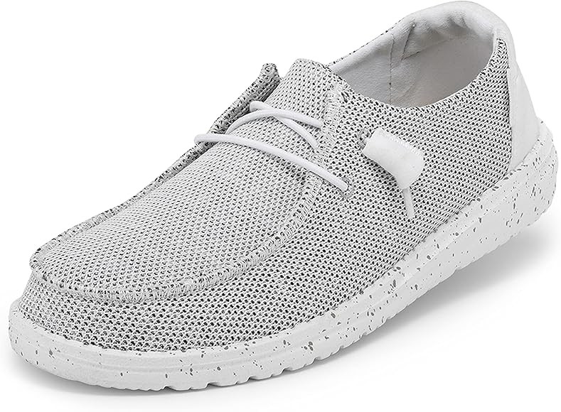 Hey Dude Women's Wendy Sox Stone White Size 5 | Women’s Shoes | Women’s Lace Up Loafers | Com... | Amazon (US)