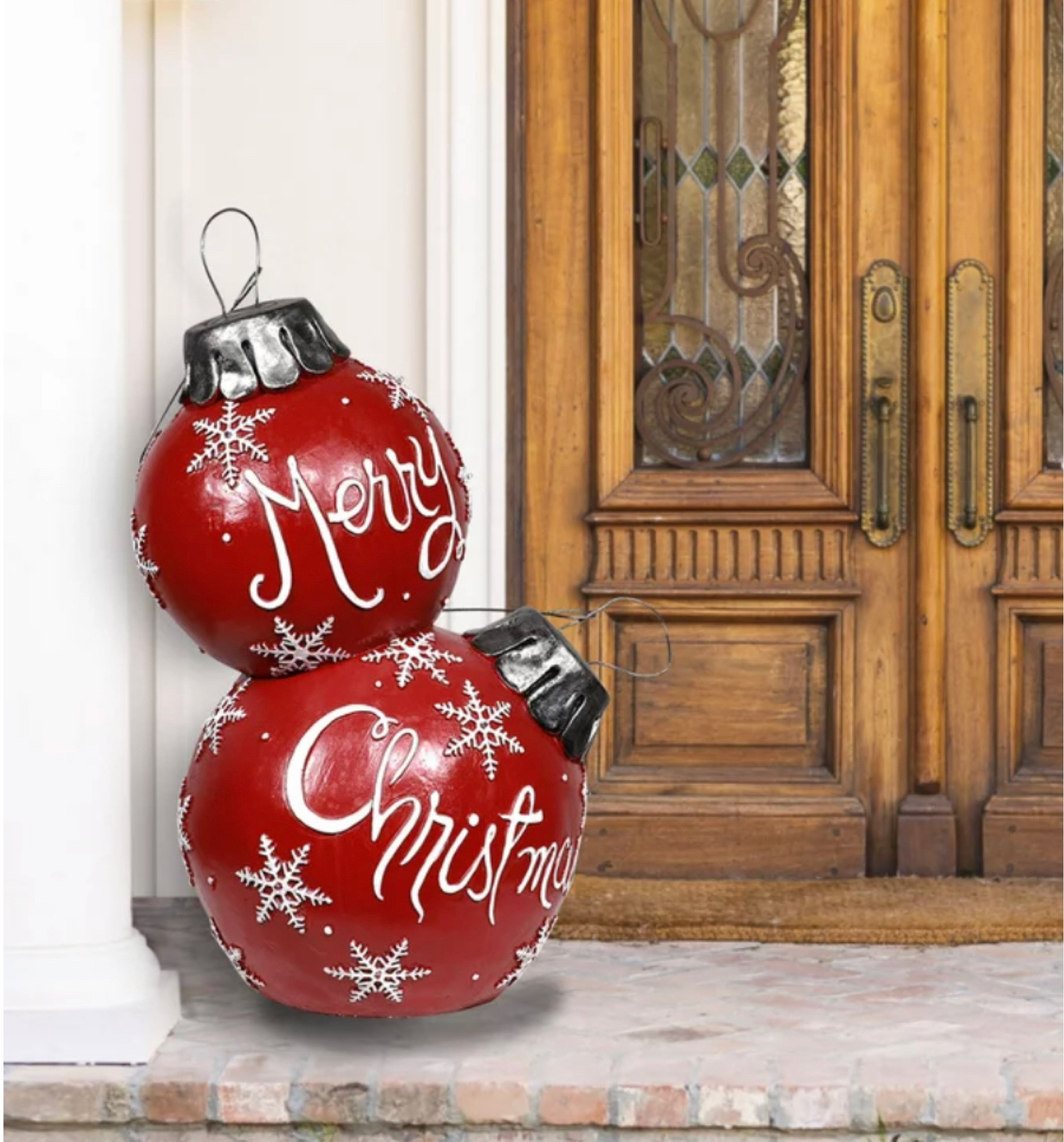 #Alpinedecor #frontporchholidaydecor #FreestandingChristmasBallOrnament #largeporchornament #jumboredballornament 
#home #holiday #holidaydecor #christmas #christmasdecor #classichome #festivehome #holidayhomedecor #christmashomedecor #christmashome #liketoknowit #decorate #holidaydecorations #decorateforChristmas 