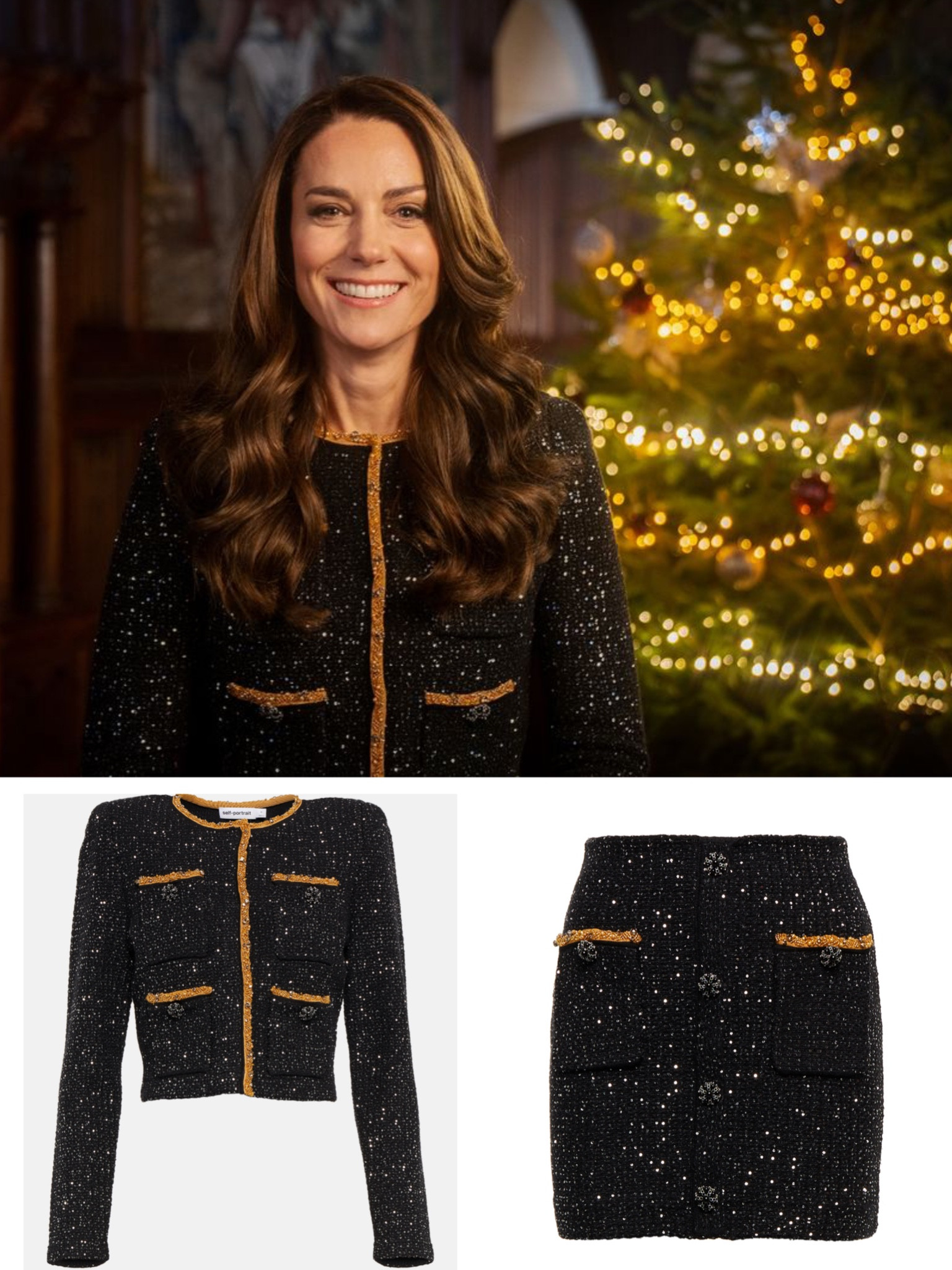 Kate wearing self portrait sequin crop sweater 

#LTKstyletip