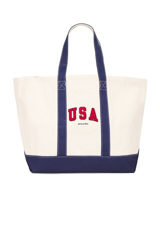 Sporty & Rich USA Tote Bag in Cream | FWRD 