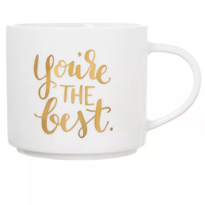 15oz Stoneware You're The Best Stackable Mug White/Gold - Threshold™ | Target