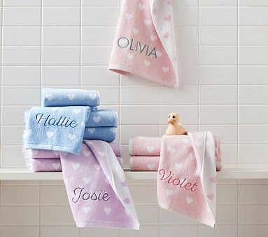 Heart Bath Towel Collection | Pottery Barn Kids