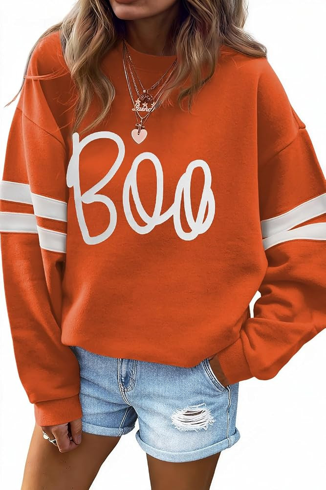 Deer Lady Striped Oversized Sweatshirt for Women Pullover Long Sleeve Sweatshirt Crewneck Sweat T... | Amazon (US)
