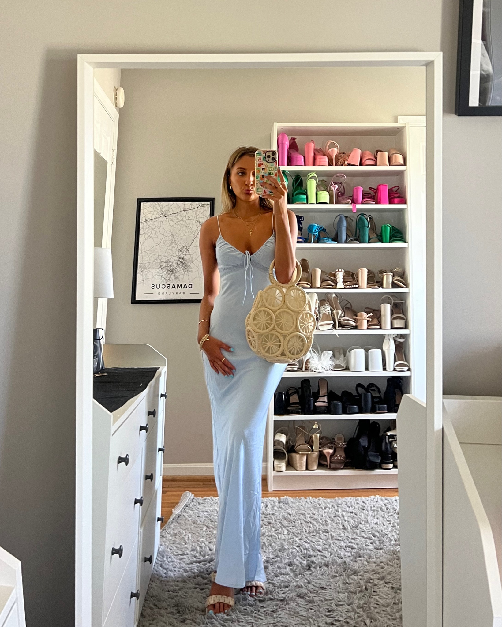 The best silk maxi dress for a winery, wedding guest, etc. wearing size 2. code 20KENZIE for 20% off Princess Polly 💗