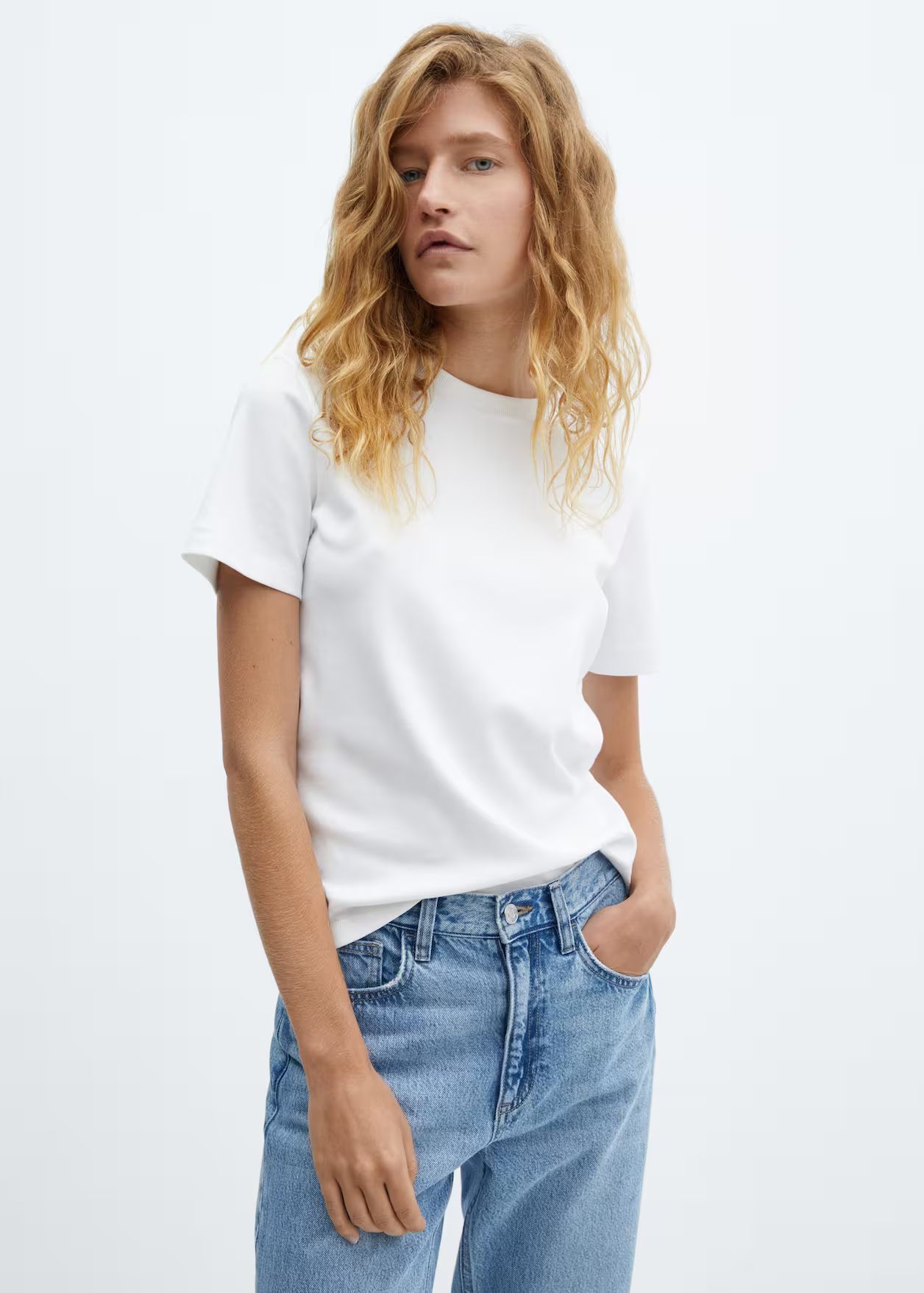 Premium cotton t-shirt -  Women | Mango USA | MANGO (US)