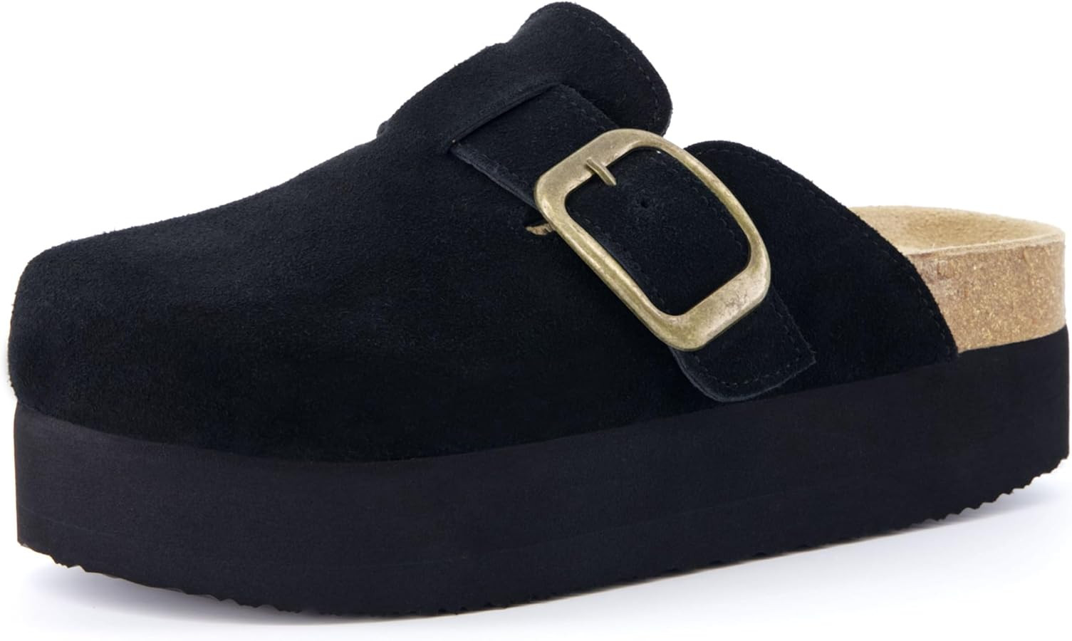 CUSHIONAIRE Women's Granola Genuine Suede Cork Footbed Platform Clog with +Comfort, Wide Widths A... | Amazon (US)