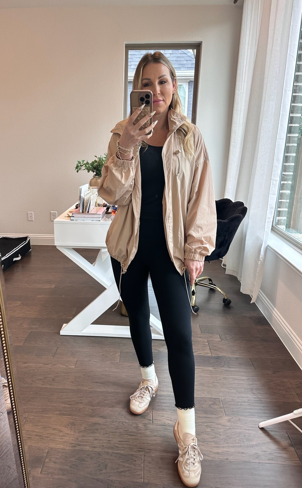 Headed to Pilates in an easy, elevated athleisure look that feels put together but still comfortable 🤍

My lightweight neutral funnel neck windbreaker and matching black active set are Amazon finds (so good for layering before and after class), styled with Pilates crew socks and my favorite neutral trainers for that clean, sporty-chic finish.

Proof you don’t need a whole new wardrobe — just simple pieces styled intentionally. Perfect over 40 style, everyday athleisure, and high-low dressing that looks polished without trying.

Everything’s linked here for your next workout or errand day outfit ✨

#athleisurestyle #pilatesoutfit #amazonfashionfinds #over40style #christianinfluencer

#LTKgrwm #LTKActive #LTKootd