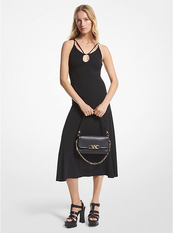 Matte Jersey Cutout Midi Dress | Michael Kors US