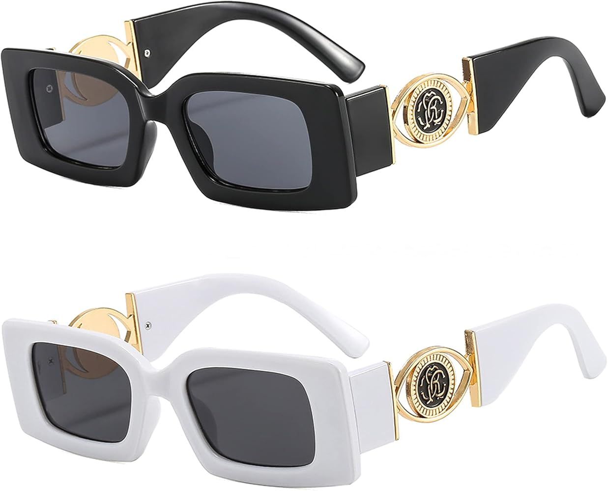 Allarallvr Y2K Rectangle Sunglasses for Women Vintage Trendy 90S Gafas De Sol Para Mujer Sun Glas... | Amazon (US)