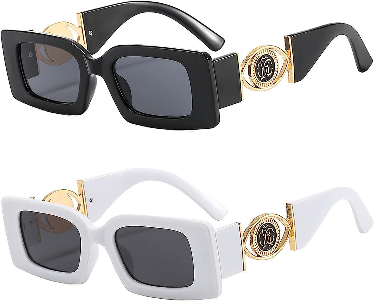 Allarallvr Y2K Rectangle Sunglasses for Women Vintage Trendy 90S Gafas De Sol Para Mujer Sun Glas... | Amazon (US)