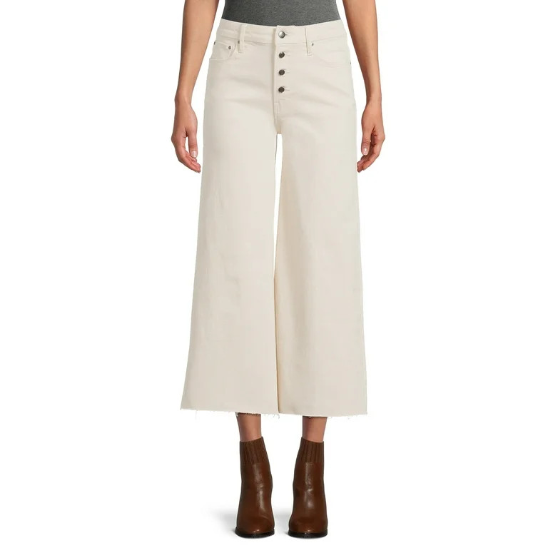 Time and Tru Women's Wide Leg Crop Jeans | Walmart (US)