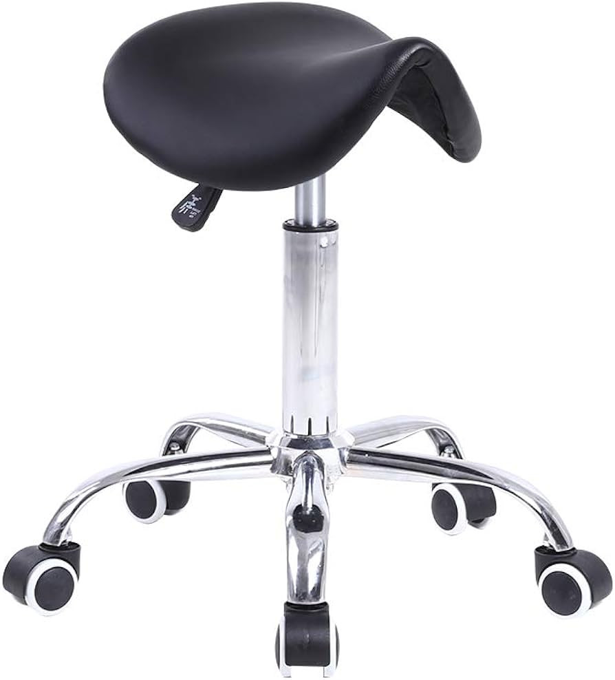 KKTONER Rolling Saddle Stool PU Leather Swivel Adjustable Rolling Stool with Wheels Salon Chair B... | Amazon (US)